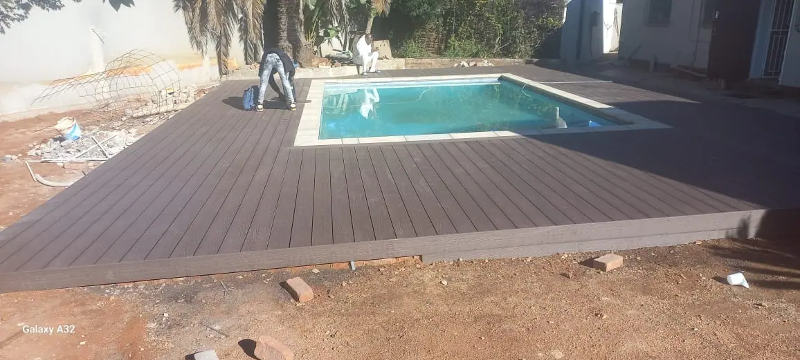 Poolside outdoor deck