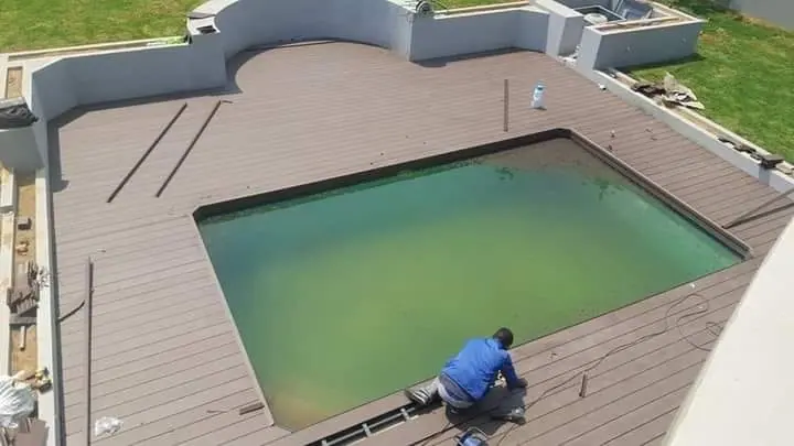 Raised deck and pool